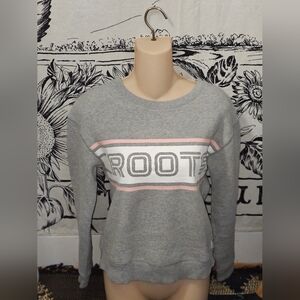 Like New ROOTS Gray and Pink Junior's XS Sweatshirt